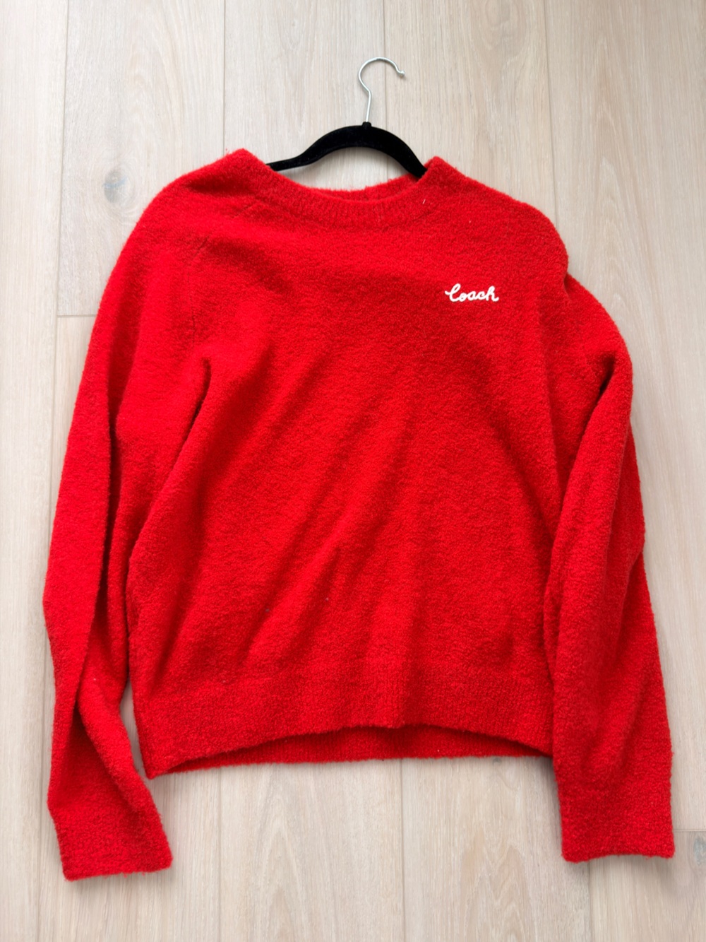 COACH Red Cozy Crewneck Sweater